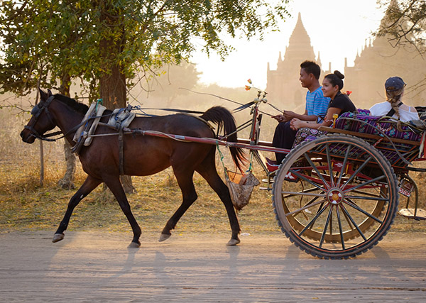 Pferdekutsche in Bagan